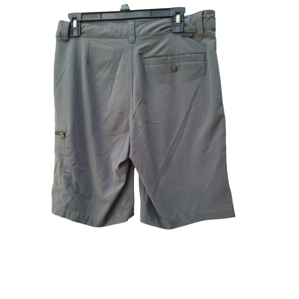The North Face Men's 32 Stretch Hiking Shorts Gray Green Polyester Outdoor